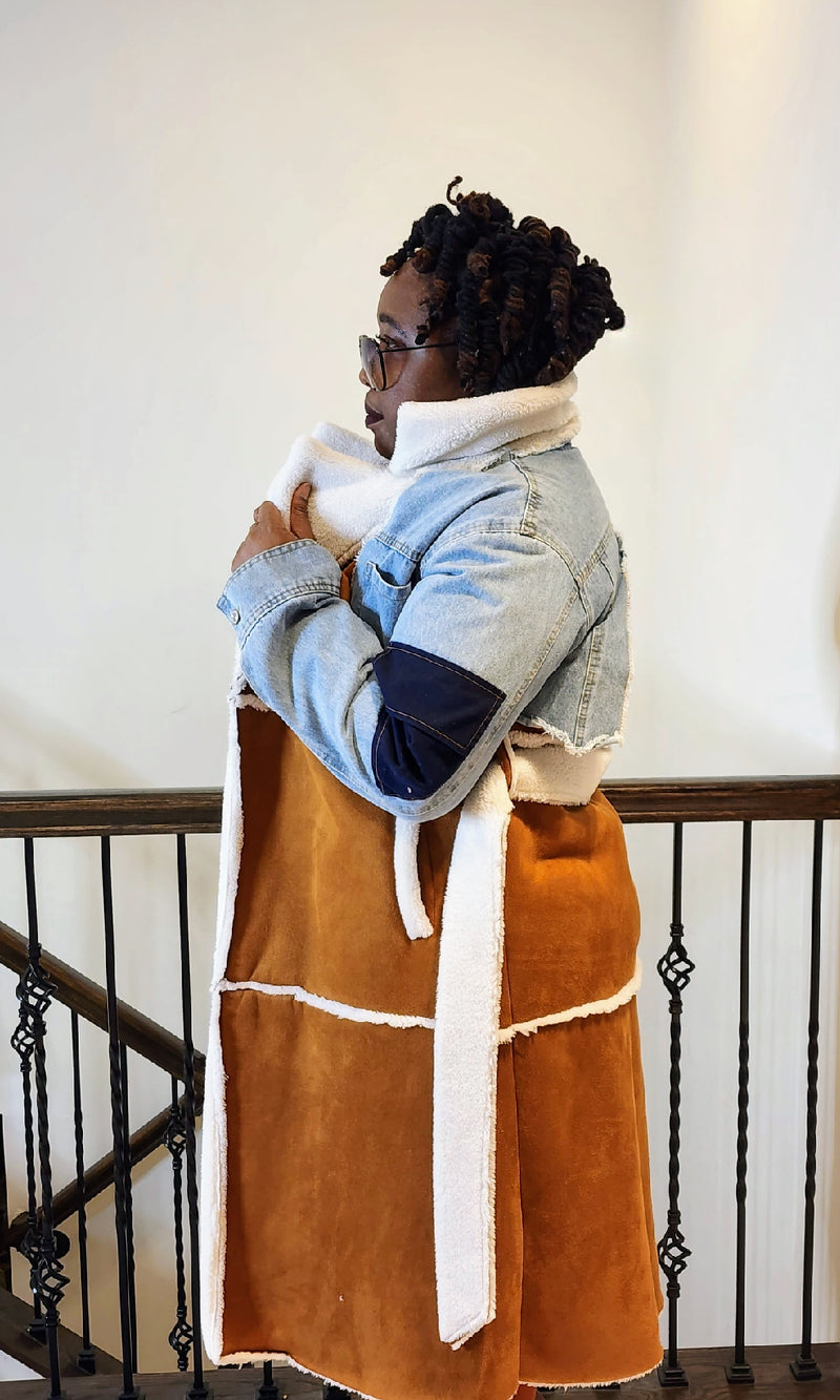 Denim Sherpa Coat